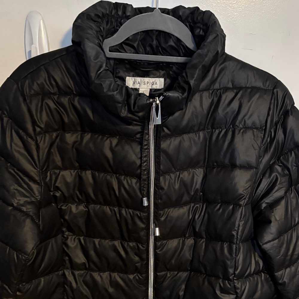 Via Spiga Quilted Black Jacket